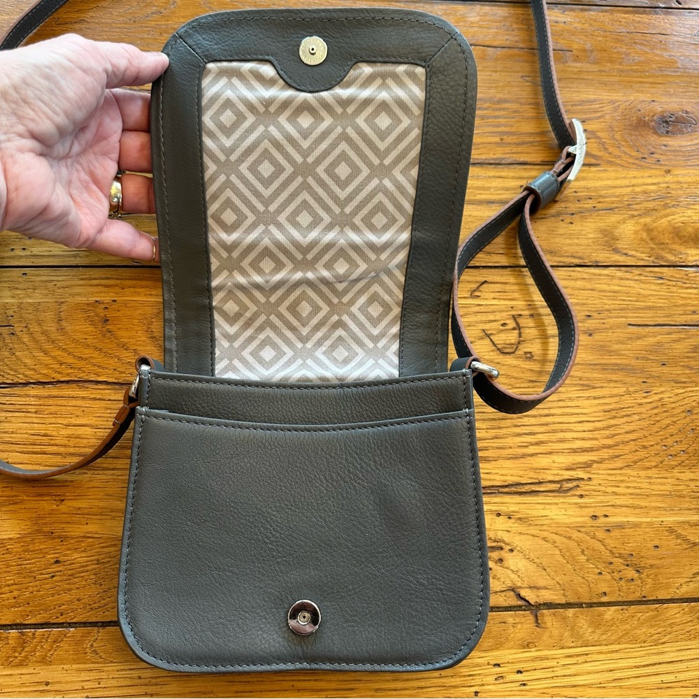 Brighton Mini Crossbody Leather Bag Gray - Picture 7 of 11